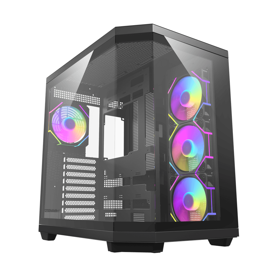 Caja panorámica darkFlash DQX80 ATX con USB Type-C frontal