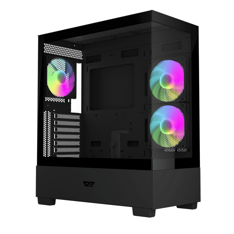 Caja darkFlash DS500 RGB M-ATX negra con frontal de malla y cristal templado
