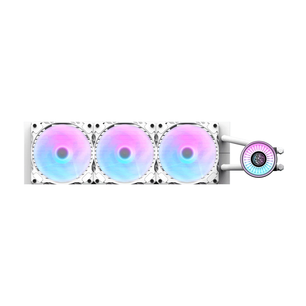 Radiador y ventiladores de la Nebula DN360 blanca