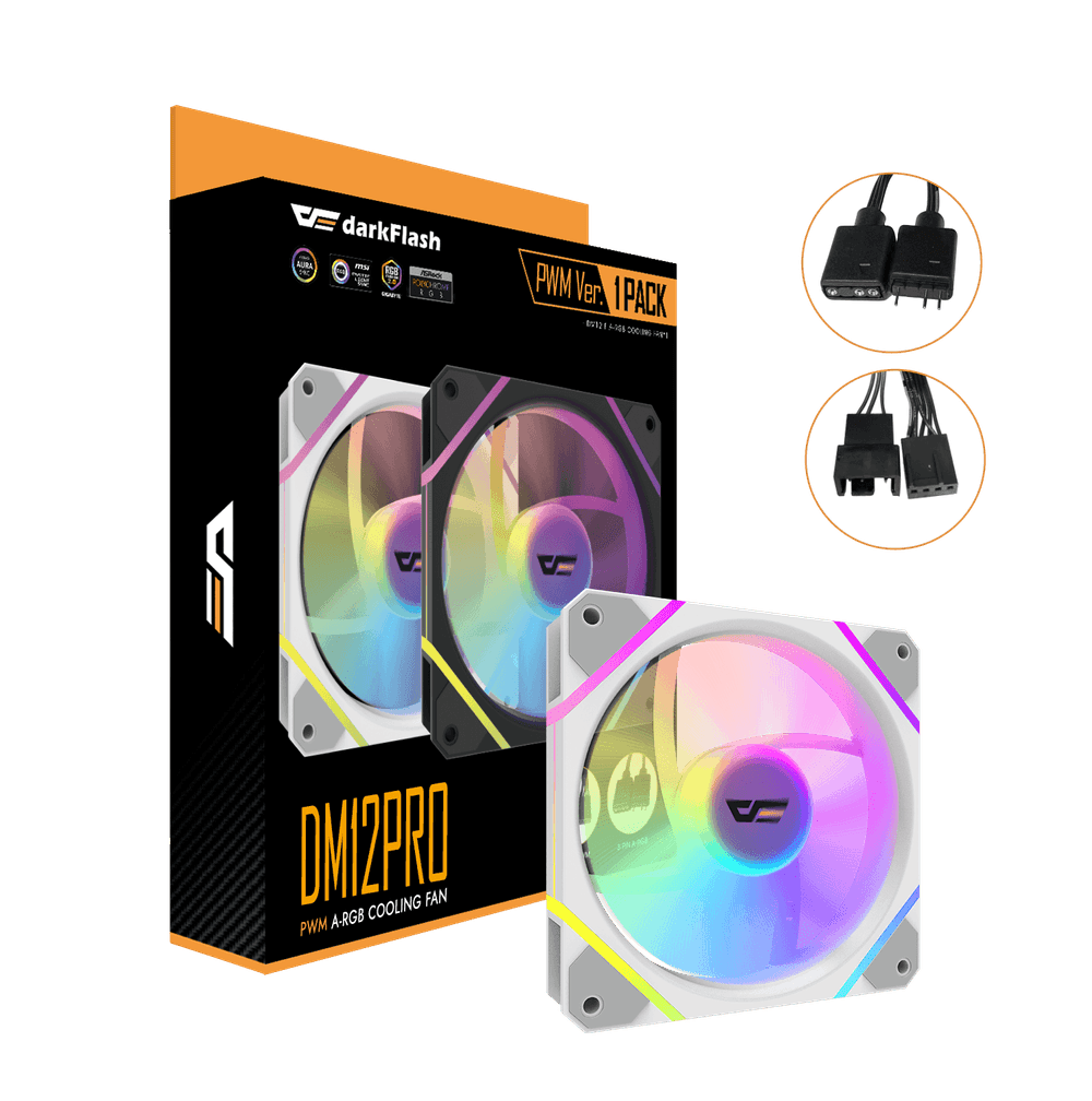 Ventilador darkFlash DM12 Pro blanco de 120 mm PWM ARGB