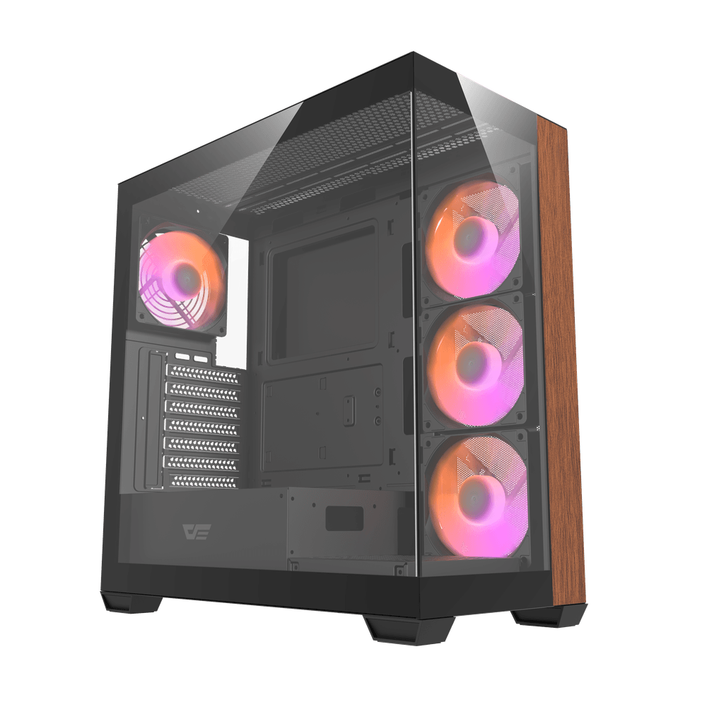 Caja darkFlash DS900W Wood ATX con frontal inspirado en madera