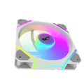 Color: Blanco | Vista lateral de un ventilador darkFlash DM12 Pro blanco con iluminación ARGB.