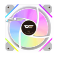 Color: Blanco | Vista posterior del ventilador darkFlash DM12 Pro blanco.