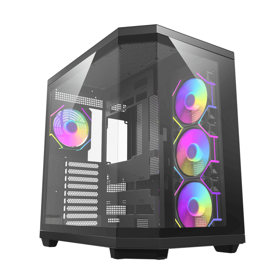 darkFlash DQX80 ATX · Caja panorámica negra