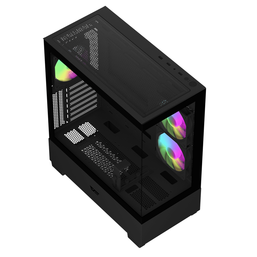 Vista superior de la darkFlash DS500 RGB negra
