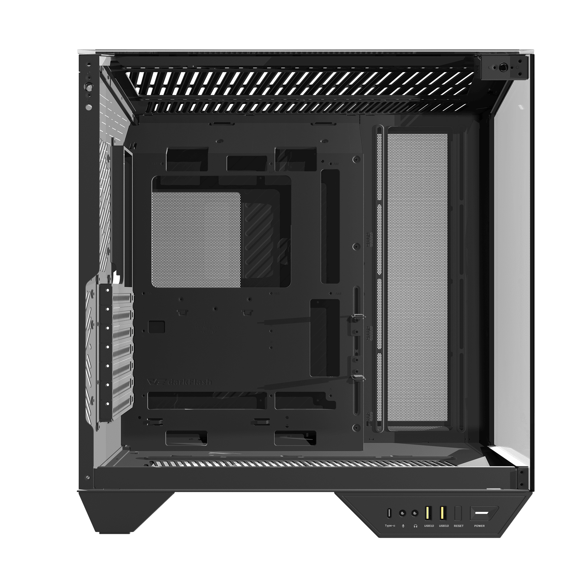 Panel frontal de la DY470 negra