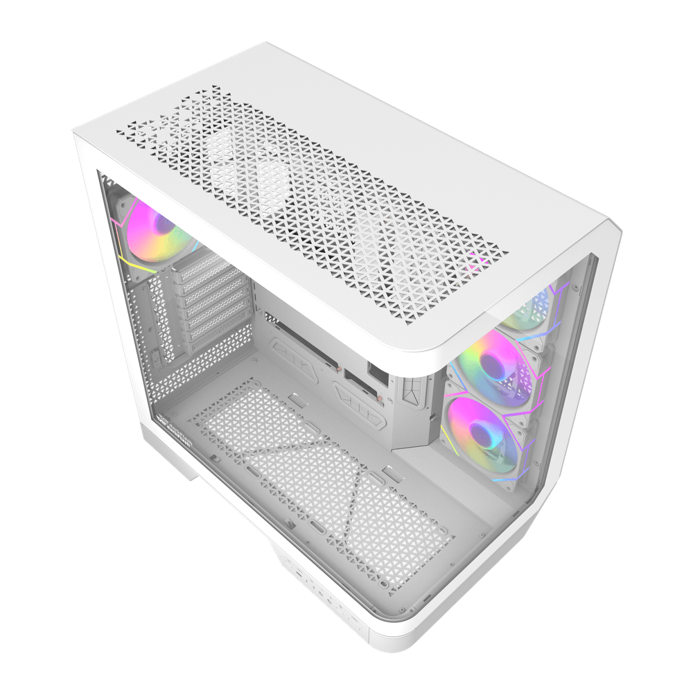Vista superior de la darkFlash DY570 blanca